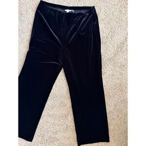 Chico's Velvet pull on pants EUC Black L